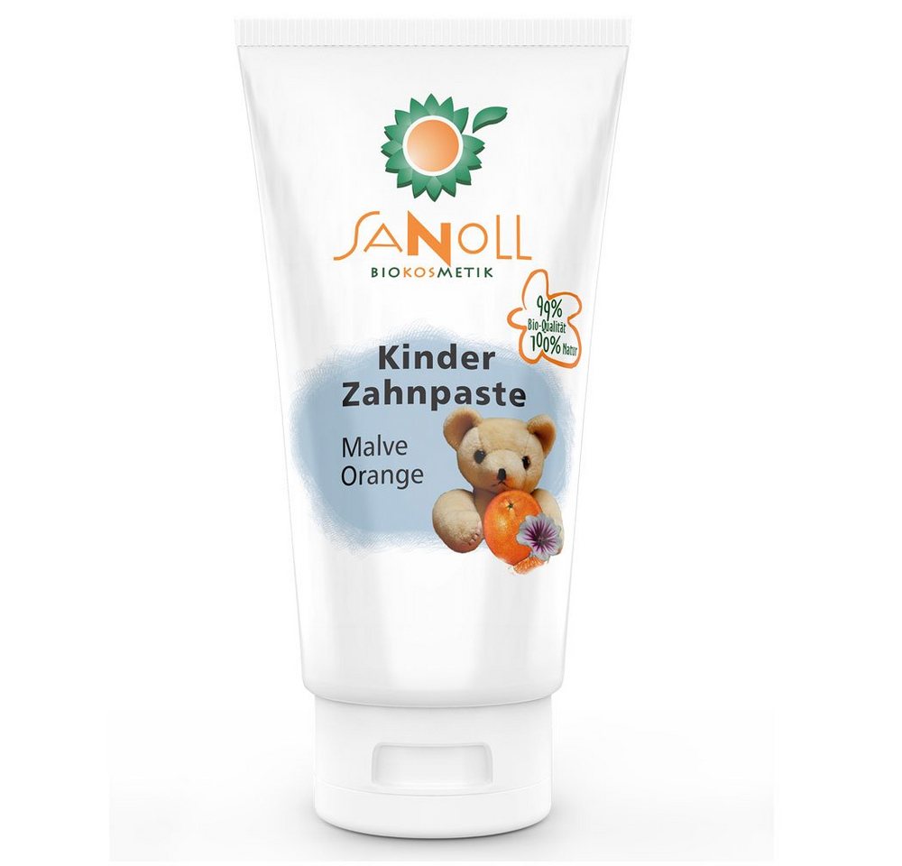 Sanoll Zahnpasta Kinder Zahnpaste Malve-Orange, Orange, 75 ml von Sanoll