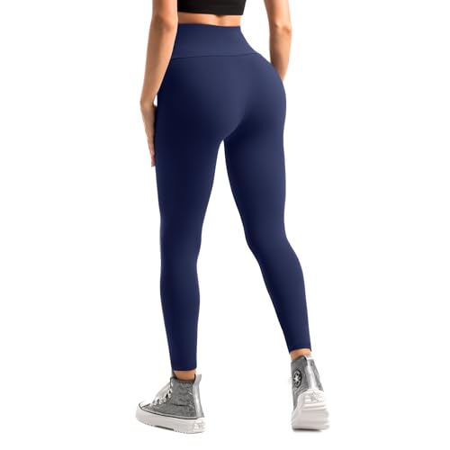 Sanpetix Leggings Damen, High Waist Blickdicht Leggings für Damen Marineblau 1 Pack XXL von Sanpetix