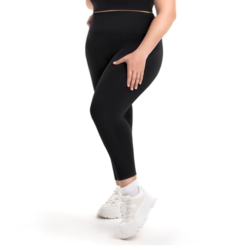 Sanpetix Leggings Damen Große Größen High Waist, Sporthose Damen Schwarz 1 Pack 3XL von Sanpetix