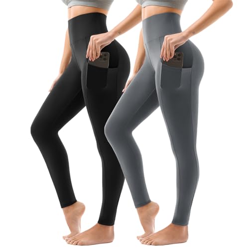 Sanpetix Sport Leggings Damen High Waist, Sporthose Damen Lang Mit Taschen Für Gym Yoga 2er Pack XXL Schwarz/Grau Sanpetix Sport Leggings Damen High Waist, Sporthose Damen Lang Mit Taschen Für Gym Yoga 2er Pack XXL Schwarz/Grau von Sanpetix