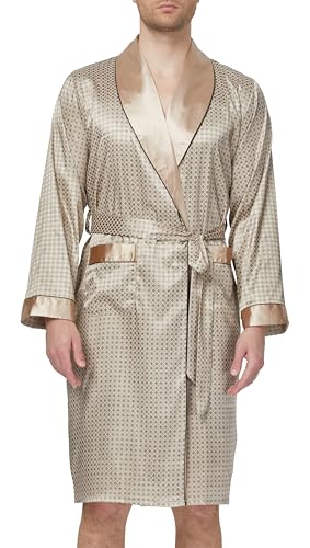 Herren-Bademantel aus leichter Seide, langärmelig, mit Shorts, Spa-Kimono, Nachtwäsche, coffee, XXL Herren-Bademantel aus leichter Seide, langärmelig, mit Shorts, Spa-Kimono, Nachtwäsche, coffee, XXL von Sanraflic