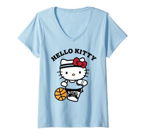 Damen Hello Kitty Basketball Bounce T-Shirt mit V-Ausschnitt von Sanrio