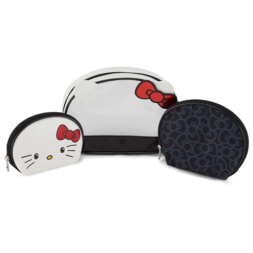 Hello Kitty Kosmetikkoffer-Set – Mädchen, Jungen, Teenager, Erwachsene – Offiziell lizenziertes Hello Kitty Reise-Kosmetikkoffer, 3-teiliges Set, Transparent von SANRIO