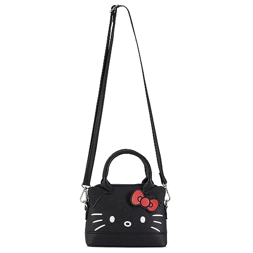 Hello Kitty Umhängetasche aus Leder, für Mädchen, Jungen, Teenager, Erwachsene, Hello Kitty, Kunstleder, Cosplay, Crossbody-Tasche, Schwarz, Einheitsgröße von Sanrio