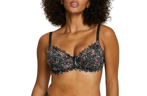 Sans Complexe Damen 709212 BHS Mit Verstärkung, Arum Mosaïc-Modell, Florale Spitze Mehrfarbigem Druck, Weibliche Spitzenspiele Bei The Entre-Seins, Magnolia Print, 105d, Floral Print Magnolia, 90D EU von Sans Complexe
