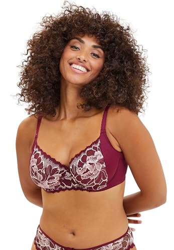 SANS COMPLEXE Damen Capucine Full Coverage Bra, Rhododendronrot Und Rosa Puder, 85C EU von Sans Complexe