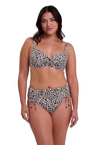 SANS COMPLEXE Damen Samoa Bikini Top, Linen Animal Print, 85D EU von Sans Complexe