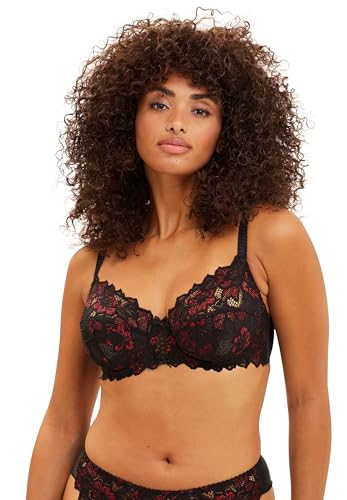 SANS COMPLEXE Damen Arum Glitter Full Coverage Bra, Black & Red Glitter, 85E EU SANS COMPLEXE Damen Arum Glitter Full Coverage Bra, Black & Red Glitter, 85E EU von Sans Complexe