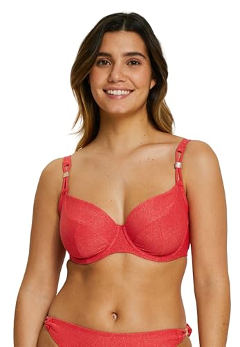 SANS COMPLEXE Women's Bask, Badeanzug mit Verstärkung, Sich in Bliss Model, Poppy Red, 100D a, 38D von Sans Complexe