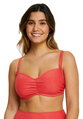 SANS COMPLEXE Women's Bask Badeanzugbanner mit Verstärkung, Sich in Bliss Model, 100D, Poppy Red, 38D von Sans Complexe