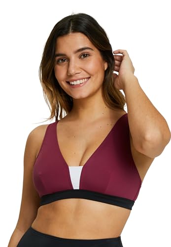 SANS COMPLEXE Women's Beyond The Beach, hohen Badeanzug ohne Verstärkung, jenseits des Strandmodells, 42, Plum Colorblock, 36-38 von Sans Complexe