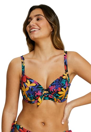 SANS COMPLEXE Damen Island Dream Badeanzug Mit Verstärkung, Insel -Traummodell, Schwarzes Blumen, 100D, Black Floral, 85D EU von Sans Complexe