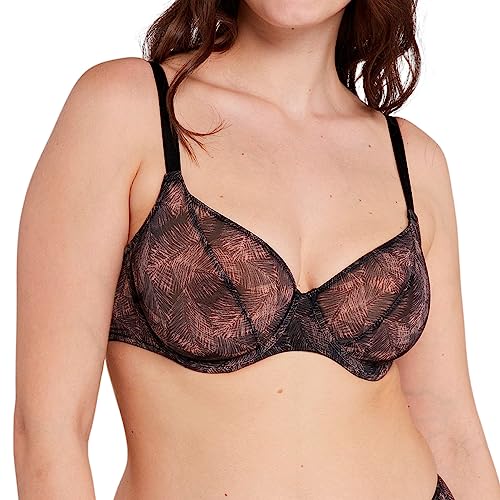 Sans Complexe, Klassischer Bügel-BH, So Pure Fantaisy, IVY Black Palms Print & Nude, 80F von Sans Complexe