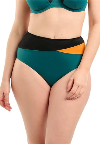 Sans Complexe Damen Beyond The Beach, tiefer sitzender Badeanzug, Black Green Yellow, 36/38 von Sans Complexe