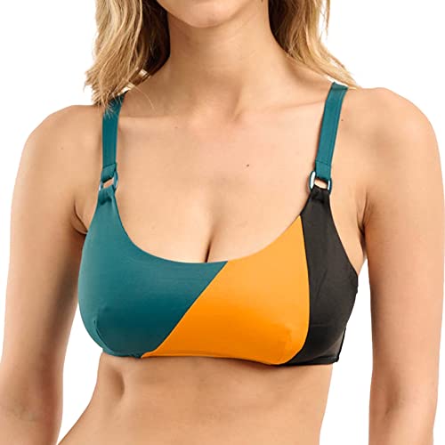 Sans Complexe Damen Beyond The Beach Bikinioberteil, BH ohne Bügel, Black Green Yellow, 38 von Sans Complexe