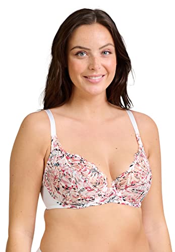 Sans Complexe Damen Elise Fantaisy 70AAH62 Klassischer Bügel-BH, Tropischer Druck, Weiß, 75D von Sans Complexe