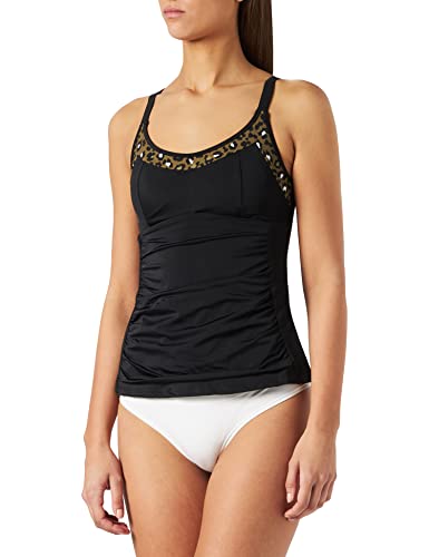 Sans Complexe Damen Escapade 72lah75 Tankini-Shell ohne Bügel, Imprime Noir/Vert Olive, 42 von Sans Complexe