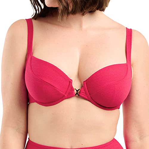 Sans Complexe Damen Glamourous Textured Badeanzug Top mit Bügel, Kirschrot, 75F von Sans Complexe