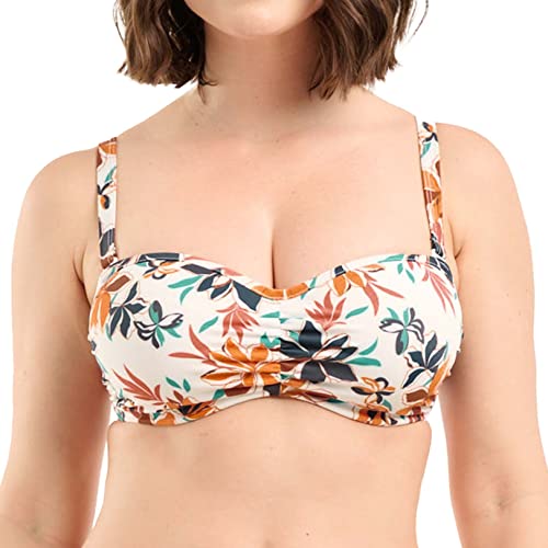 Sans Complexe Damen Staytation Bikinioberteil, Bandeau-Bügel, abnehmbare Träger, Floral Print Ivory, 80C von Sans Complexe