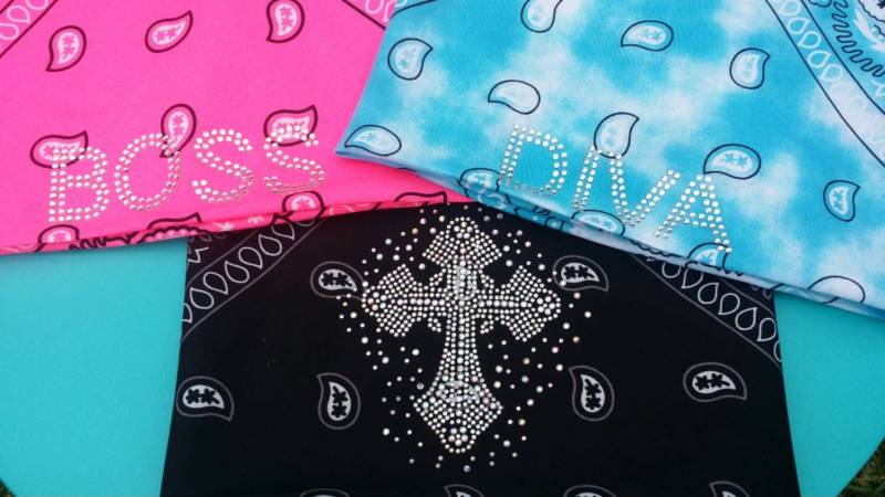 Bandana Mit Bling Workout/Yoge Headwrap Biker Kopfbedeckung Alle Farben von SansBlingThings