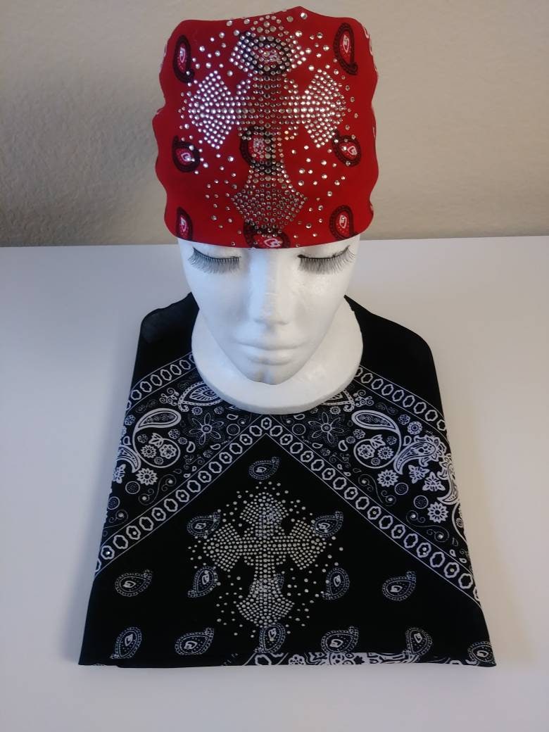 Fancy Cross Bandana W/Bling Workout/Yoge Headwrap Biker Kopfbedeckung Alle Farben von SansBlingThings