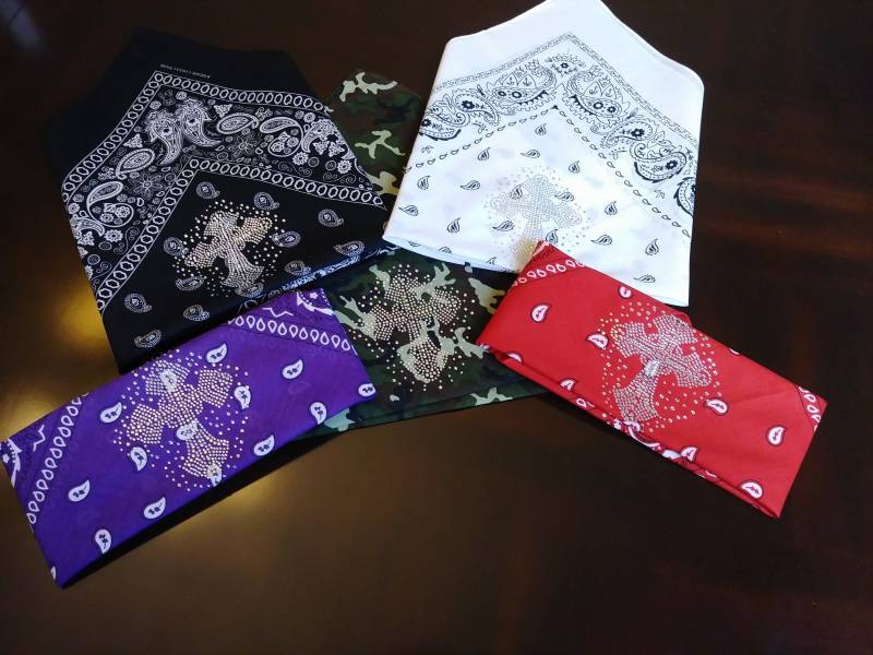 strass Kreuz Bandana Biker Bandana Aus Baumwolle strass Kreuz Bandana Biker Bandana Aus Baumwolle von SansBlingThings