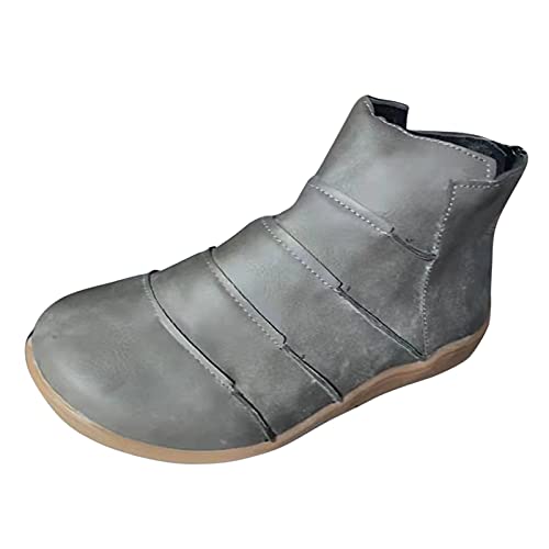 Security Mode auf Vintage-Runde Falten Frauen Winter Flat Knöchel Toe Slip Boot Damenstiefel Waldläufer Schuhe Damen Weite H Pantoletten Security Mode auf Vintage-Runde Falten Frauen Winter Flat Knöchel Toe Slip Boot Damenstiefel Waldläufer Schuhe Damen Weite H Pantoletten von Sansee