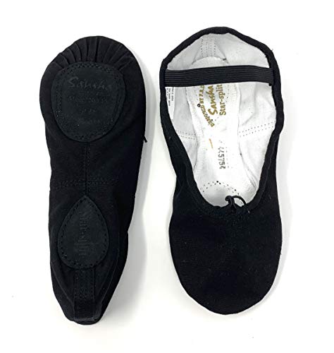 Sansha Innenschuh Canvas-Tanz mit bi-Semelle Leder, Modell Kinder Star-Split 15 C » von zu Hause, Breite: Normal, Schwarz - schwarz - Größe: 30 von Sansha