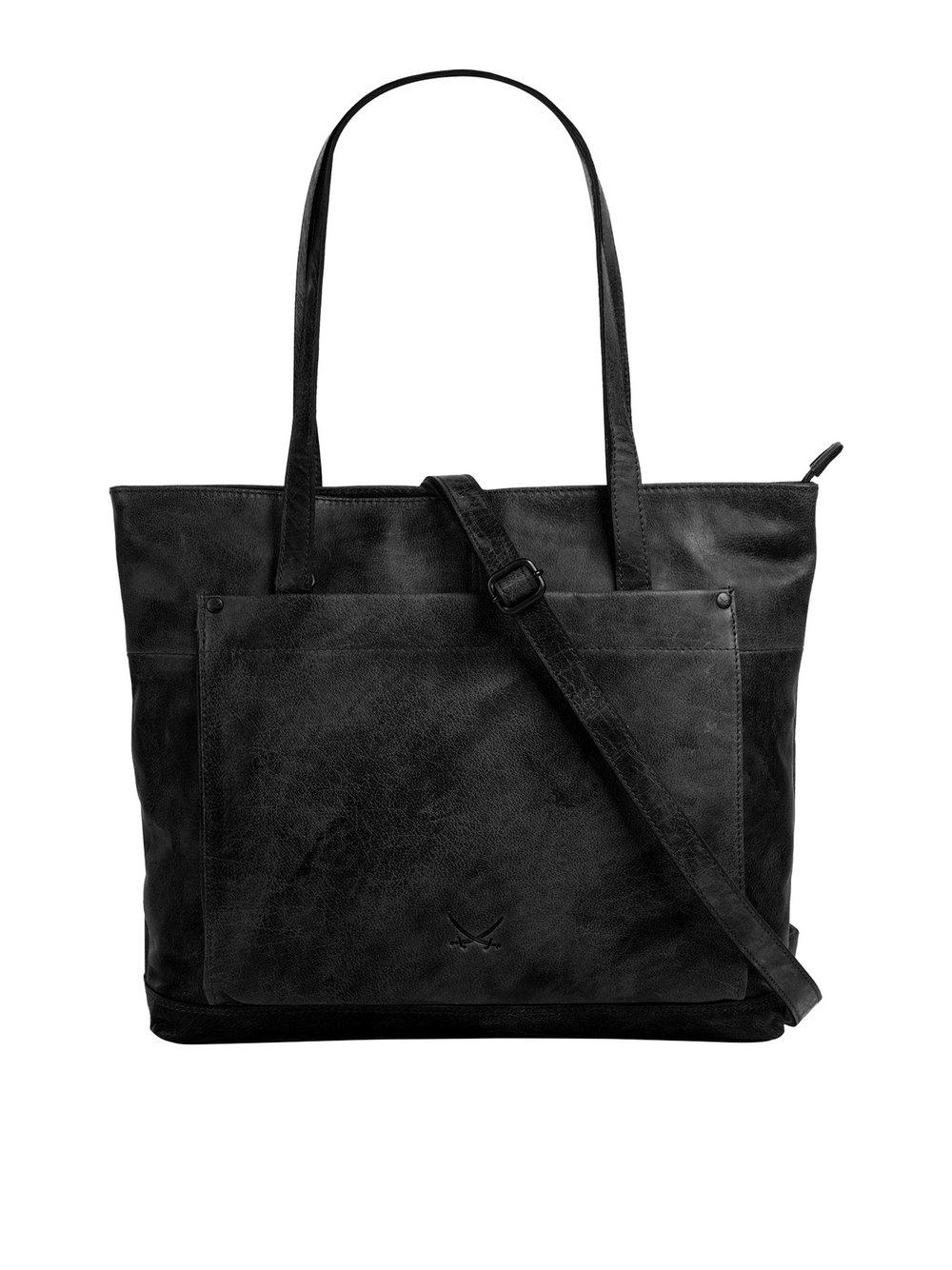 Sansibar Shopper Damen Leder, schwarz von Sansibar