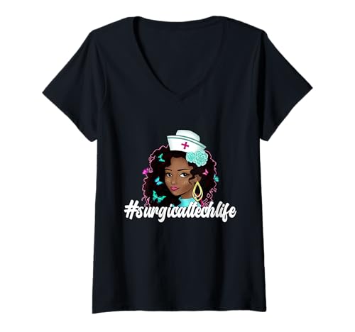 Damen Familie Frohe Weihnachten Am ehesten zu Hause bleiben T-Shirt mit V-Ausschnitt von Santa Claus Christmas holiday XMAS tree