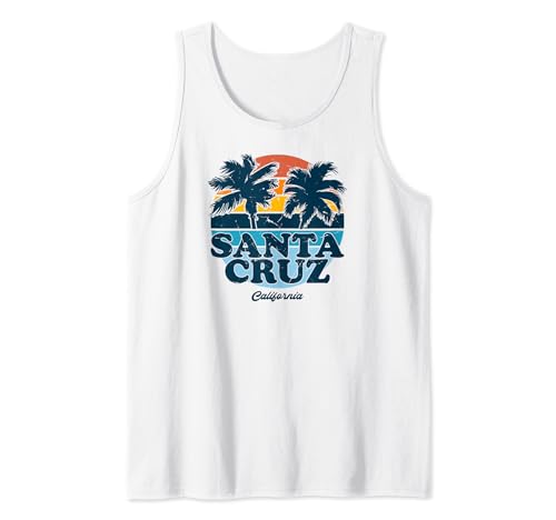 Santa Cruz CA Vintage Retro Graphic Designs - Erwachsene Männer - Weiß - Small - Ärmellos - Tank Top - Retro Surf Tank Top von Santa Cruz CA Vintage Retro Graphic Designs