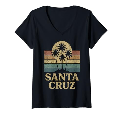 Damen Santa Cruz CA Kalifornien Retro 70er 80er 90er Jahre Surfer T-Shirt mit V-Ausschnitt Damen Santa Cruz CA Kalifornien Retro 70er 80er 90er Jahre Surfer T-Shirt mit V-Ausschnitt von Santa Cruz Surf Retro Vintage Surfing Outfits