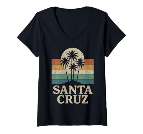Damen Santa Cruz CA Kalifornien Retro 70er 80er 90er Jahre Surfer T-Shirt mit V-Ausschnitt Damen Santa Cruz CA Kalifornien Retro 70er 80er 90er Jahre Surfer T-Shirt mit V-Ausschnitt von Santa Cruz Surf Retro Vintage Surfing Outfits