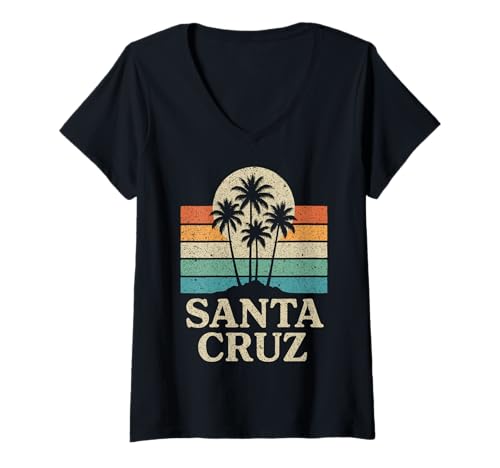 Damen Santa Cruz CA Kalifornien Retro 70er 80er 90er Jahre Surfer T-Shirt mit V-Ausschnitt Damen Santa Cruz CA Kalifornien Retro 70er 80er 90er Jahre Surfer T-Shirt mit V-Ausschnitt von Santa Cruz Surf Retro Vintage Surfing Outfits