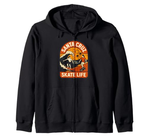 Santa Cruz Skate Life Retro Herren Beachy Vibes Kapuzenjacke von Santa Cruz Surfs Up Palm Trees And Sunshine