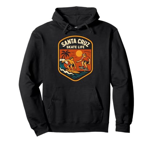 Santa Cruz Skate Life Retro Herren Beachy Vibes Pullover Hoodie von Santa Cruz Surfs Up Palm Trees And Sunshine