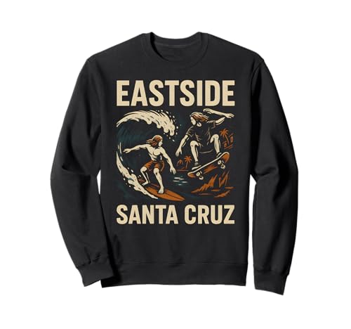 Santa Cruz Surf Eastside Santa Cruz Retro Herren Surfs Up Sweatshirt von Santa Cruz Surfs Up Palm Trees And Sunshine