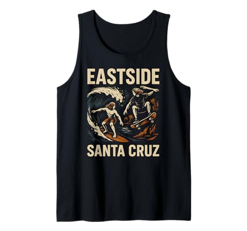 Santa Cruz Surf Eastside Santa Cruz Retro Herren Surfs Up Tank Top von Santa Cruz Surfs Up Palm Trees And Sunshine
