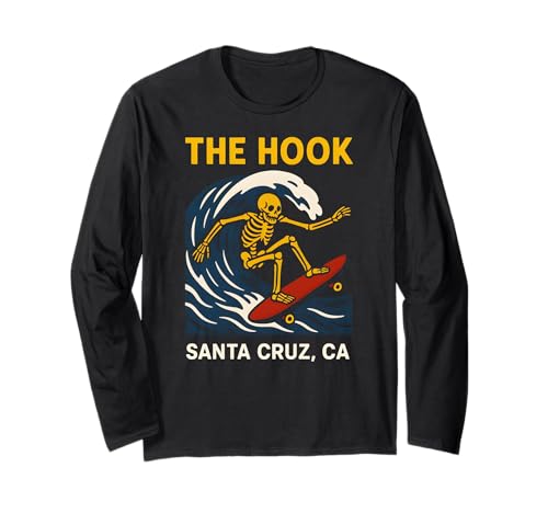 Santa Cruz The Hook Vintage Herren Surfen Skateboarding Langarmshirt von Santa Cruz Surfs Up Palm Trees And Sunshine