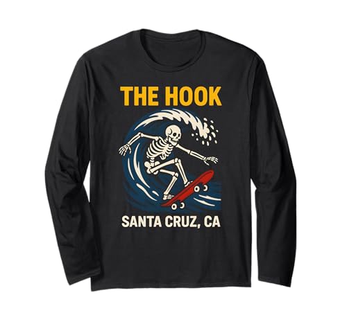 Santa Cruz The Hook Vintage Herren Surfen Skateboarding Langarmshirt von Santa Cruz Surfs Up Palm Trees And Sunshine