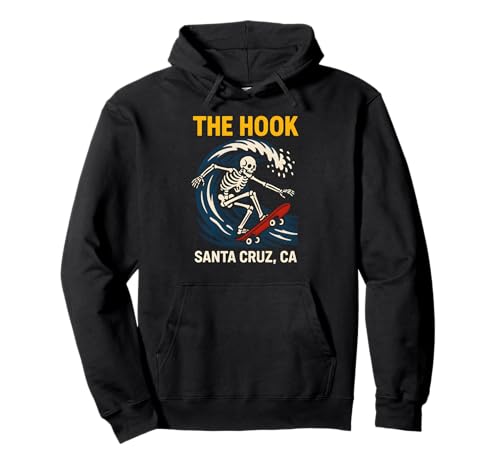 Santa Cruz The Hook Vintage Herren Surfen Skateboarding Pullover Hoodie von Santa Cruz Surfs Up Palm Trees And Sunshine