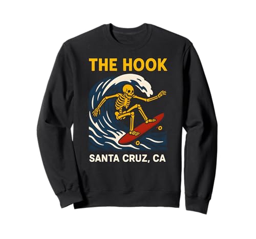 Santa Cruz The Hook Vintage Herren Surfen Skateboarding Sweatshirt von Santa Cruz Surfs Up Palm Trees And Sunshine