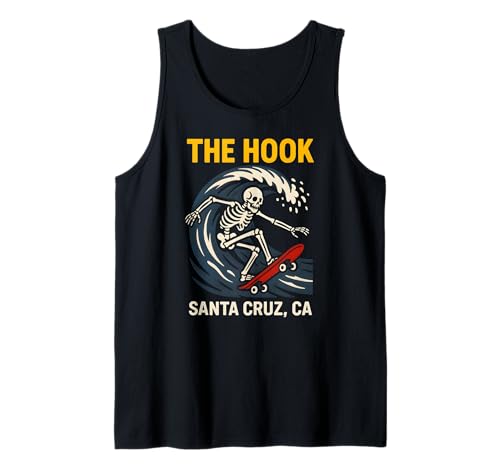 Santa Cruz The Hook Vintage Herren Surfen Skateboarding Tank Top von Santa Cruz Surfs Up Palm Trees And Sunshine