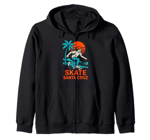 Skate Santa Cruz Vintage Herren Beach Skateboarding Kapuzenjacke von Santa Cruz Surfs Up Palm Trees And Sunshine