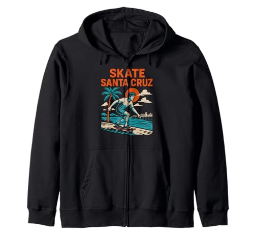 Skate Santa Cruz Vintage Herren Beach Skateboarding Kapuzenjacke Skate Santa Cruz Vintage Herren Beach Skateboarding Kapuzenjacke von Santa Cruz Surfs Up Palm Trees And Sunshine