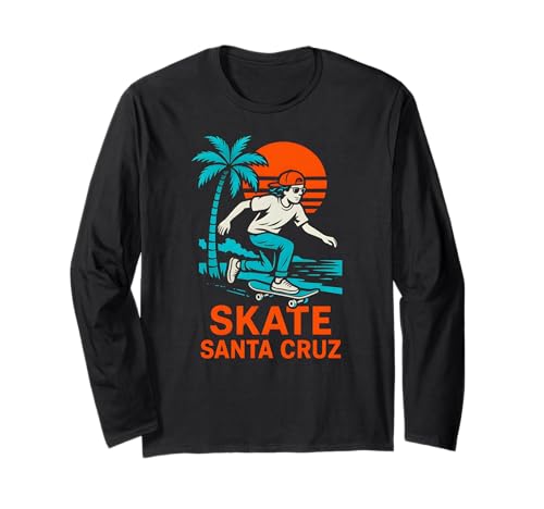 Skate Santa Cruz Vintage Herren Beach Skateboarding Langarmshirt Skate Santa Cruz Vintage Herren Beach Skateboarding Langarmshirt von Santa Cruz Surfs Up Palm Trees And Sunshine