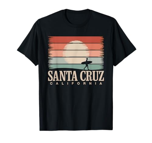 Santa Cruz Tshirt Herren California Surf Kalifornien Retro T-Shirt von Santa Cruz Tshirt Herren Kalifornien Retro Vintage
