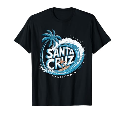 Santa Cruz Tshirt Herren California Surf Kalifornien Retro T-Shirt von Santa Cruz Tshirt Herren Kalifornien Retro Vintage