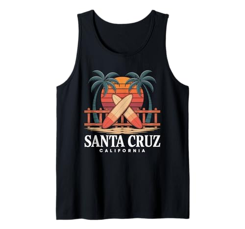 Santa Cruz Tshirt Herren California Surf Kalifornien Retro Tank Top von Santa Cruz Tshirt Herren Kalifornien Retro Vintage