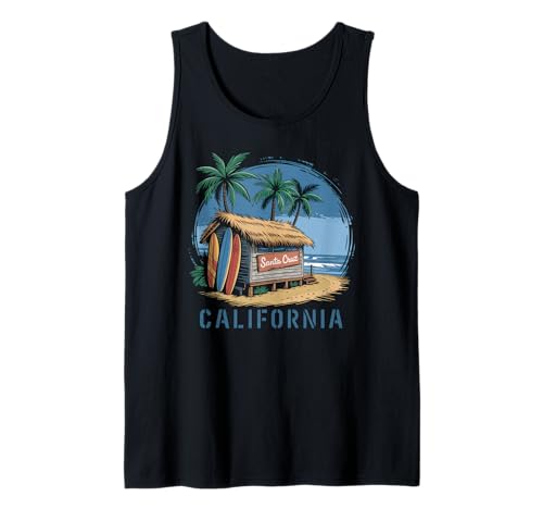 Santa Cruz Tshirt Herren California Surf Kalifornien Retro Tank Top von Santa Cruz Tshirt Herren Kalifornien Retro Vintage